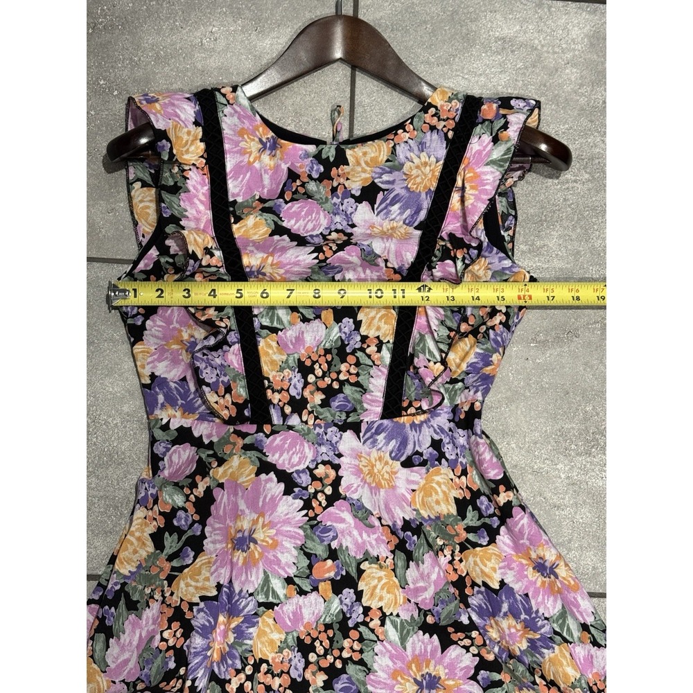 PETAL & PUP NwT Women's Delvita Dress Sz 4 Layered Maxi Lattice Lace Trim - Picture 10 of 13